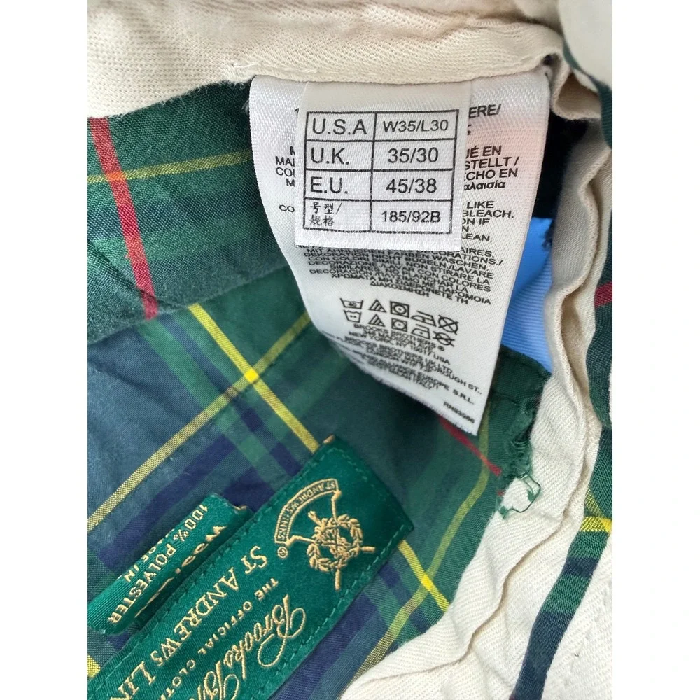 Brooks Brothers St Andrews Links Golf Pants Mens 35x30 Light Blue Trousers